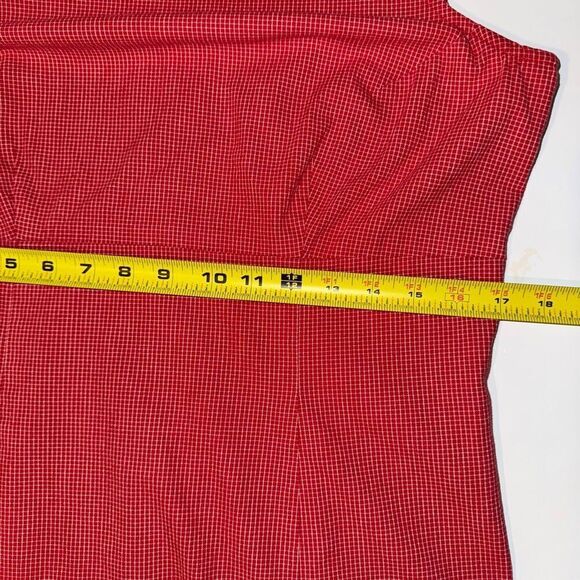 Y2K Liz Claiborne Lizsport Red Micro-Gingham Sheath Dress | Size 10 - Picture 9 of 11
